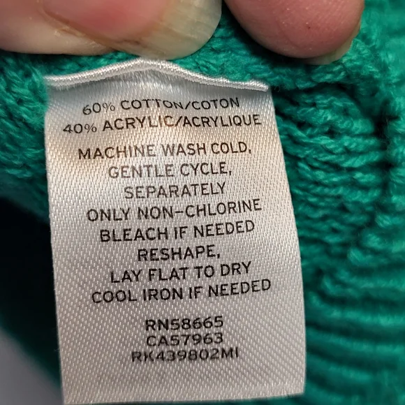 NWT Abound Green Cropped Crew Neck Sweater Soft Textured Knit-Size L Juniors - Picture 6 of 6